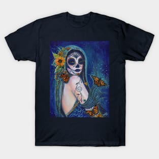 Day of the dead art breaking free by Renee Lavoie T-Shirt